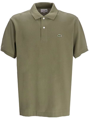 LACOSTE polo short sleeve פולו לקוסט בצבע ירוק זית BMY עם התנין האייקוני (REGULAR FIT)