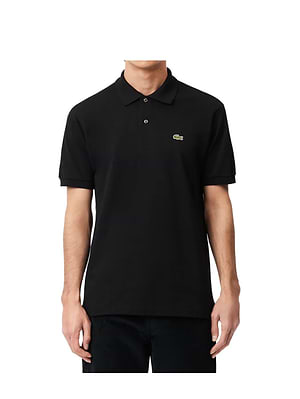 LACOSTE polo short sleeve פולו לקוסט בצבע שחור 031 עם התנין האייקוני (REGULAR FIT)