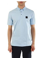 HUGO BOSS light blue polo מרצרייז חולצת פולו בצבע תכלת עם פלטה