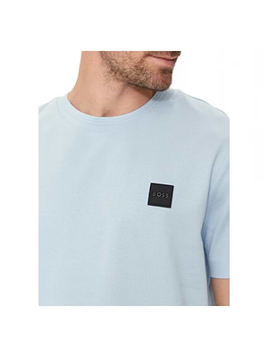 HUGO BOSS light blue T SHIRT מרצרייז חולצה בצבע תכלת עם פלטה