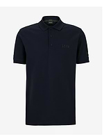 HUGO BOSS black black polo חולצת פולו פיקה בצבע שחור לוגו שחור