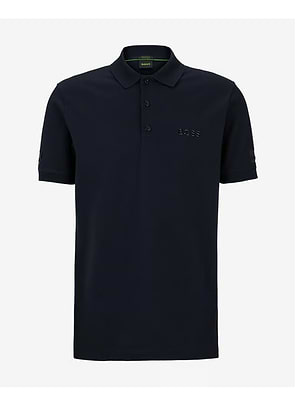 HUGO BOSS black black polo חולצת פולו פיקה בצבע שחור לוגו שחור