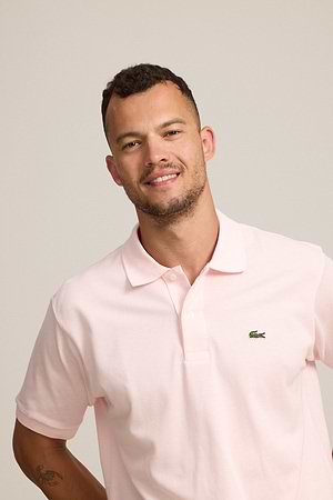 LACOSTE polo short sleeve פולו לקוסט בצבע ורוד T03 עם התנין האייקוני (REGULAR FIT)