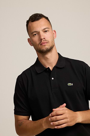 LACOSTE polo short sleeve פולו לקוסט בצבע שחור 031 עם התנין האייקוני (REGULAR FIT) - l