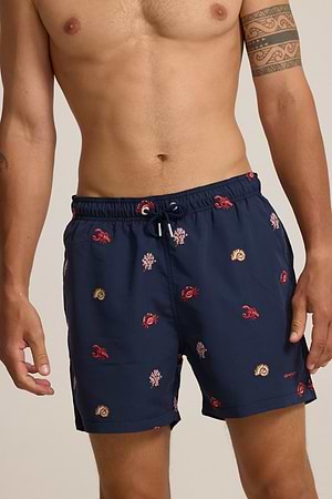 GANT swimshort green  בגד ים בצבע נייבי טקסטורה סרטנים