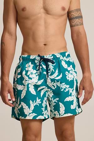 GANT swimshort green  בגד ים בצבע טורקיז פרחוני