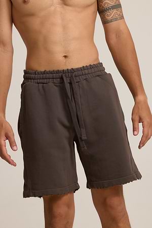 PALM MYKONOS brown stone short pants מכנס חום אבן אוברסייז קרעים
