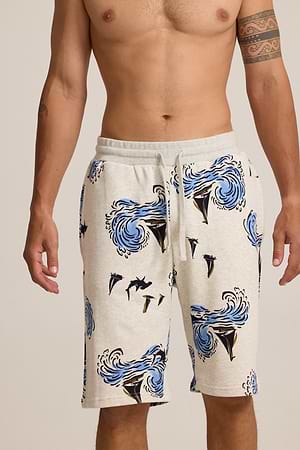 SCOTCH AND SODA  short pants מכנס טרנינג קצר בצבע אוף וויט עם הדפס
