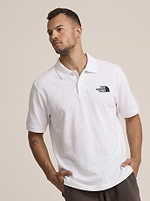 THE NORTH FACE white on black polo פולו בצבע לבן עם רקמה צידית בצבע שחור