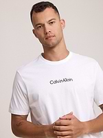 CALVIN KLEIN logo t shirt חולצה בצבע לבן לוגו קטן במרכז המוצר