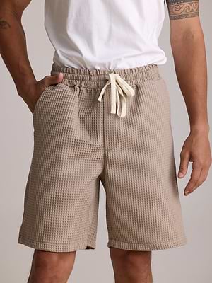 PALM MYKONOS beige oversize pants מכנס וופל בז'