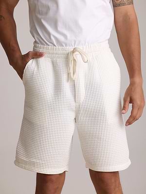 PALM MYKONOS white oversize pants מכנס וופל לבן