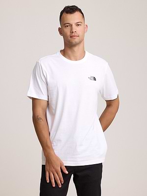 THE NORTH FACE logo t shirt חולצה בצבע לבן עם לוגו צידי והדפס בגב T-25