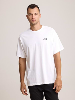 THE NORTH FACE logo t shirt חולצה בצבע לבן עם לוגו צידי והדפס בגב T-64