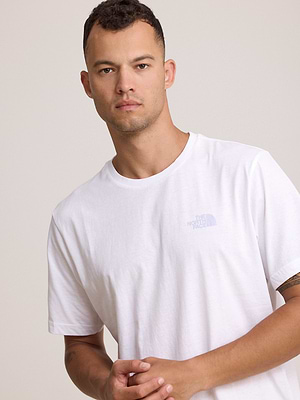 THE NORTH FACE logo t shirt חולצה בצבע לבן עם לוגו סגול בהיר צידי T-68