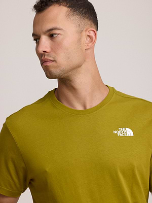 THE NORTH FACE logo t shirt חולצה בצבע ירוק חאקי עם לוגו לבן צידי T-79
