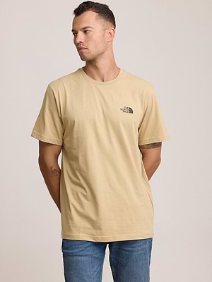 THE NORTH FACE logo t shirt חולצה בצבע בז עם לוגו שחור צידי T-59