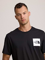 THE NORTH FACE logo t shirt חולצה בצבע שחור עם לוגו ריבוע לבן צידי T-62
