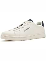 CALVIN KLEIN sneakers LANO cream blue סניקרס בצבע קרם סיומת כחול לוגו צידי