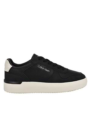 CALVIN KLEIN sneakers BRAYTON black white  סניקרס בצבע שחור לבן לוגו לבן