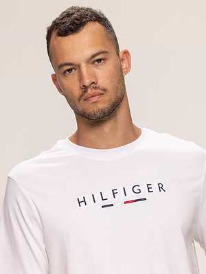 TOMMY HILFIGER white t shirt חולצה בצבע לבן עם רקמה בחזה X-55