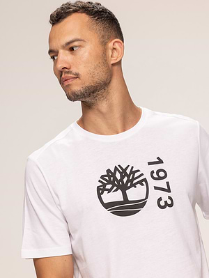 TIMBERLAND whitet shirt חולצה בצבע לבן עם לוגו בחזה P-69