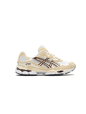 ASICS gel-nyc white/roasted coffee  סניקרס ניו יורק בצבע בז' לבן 1203A383-117  A-40