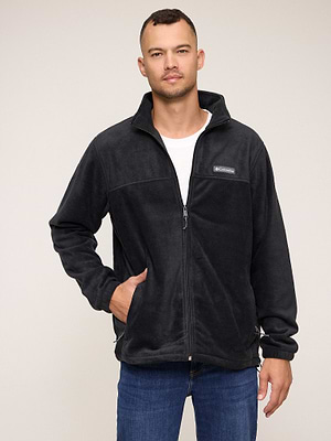 COLUMBIA steens mountain full zip 2.0 ג'קט פליס בצבע שחור עם לוגו המותג צידי
