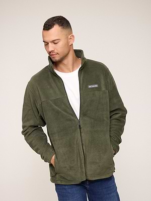 COLUMBIA steens mountain full zip 2.0 ג'קט פליס בצבע ירוק כהה עם לוג המותג צידי