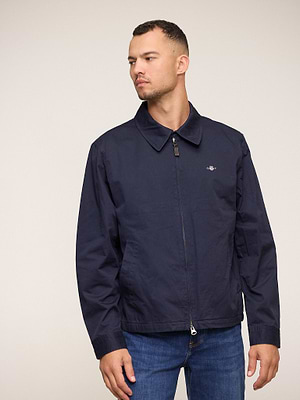 GANT cotton windcheater jacket navy ג'קט בצבע נייבי לוגו קטן