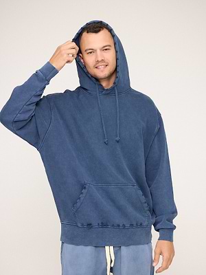 PALM MYKONOS  hoodie navy super vintage קפוצון סופר וינטג' בצבע כחול נייבי קרעים