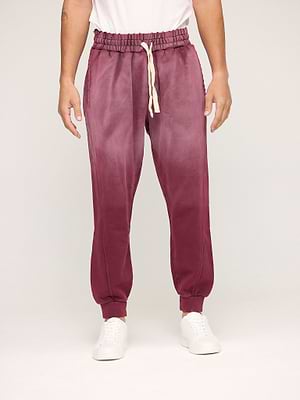 PALM MYKONOS pants super vntage bourduex מכנס טרנינג ארוך בורדו ווש קרעים
