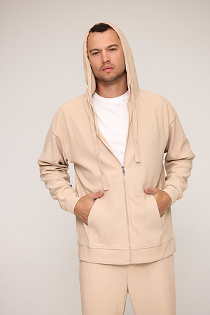 PALM MYKONOS hoodie stripe pudra on pudra קפוצון פסים פודרה