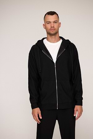 PALM MYKONOS hoodie stripe black on black קפוצון פסים שחור