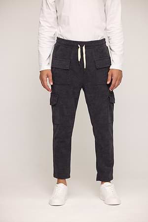 PALM MYKONOS super vintage white pants מכנס קורדרוי בצבע אפור כהה