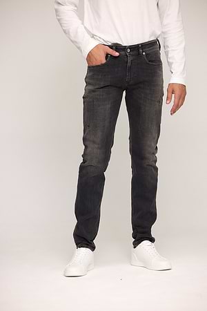 DIESEL jeans sleenker בצבע אפור משופשף קרעים סגורים 09P77