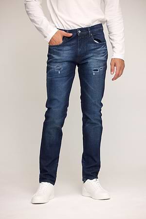 DIESEL jeans d-struk גינס בצבע כחול משופשף קרע סגור 0KBBU