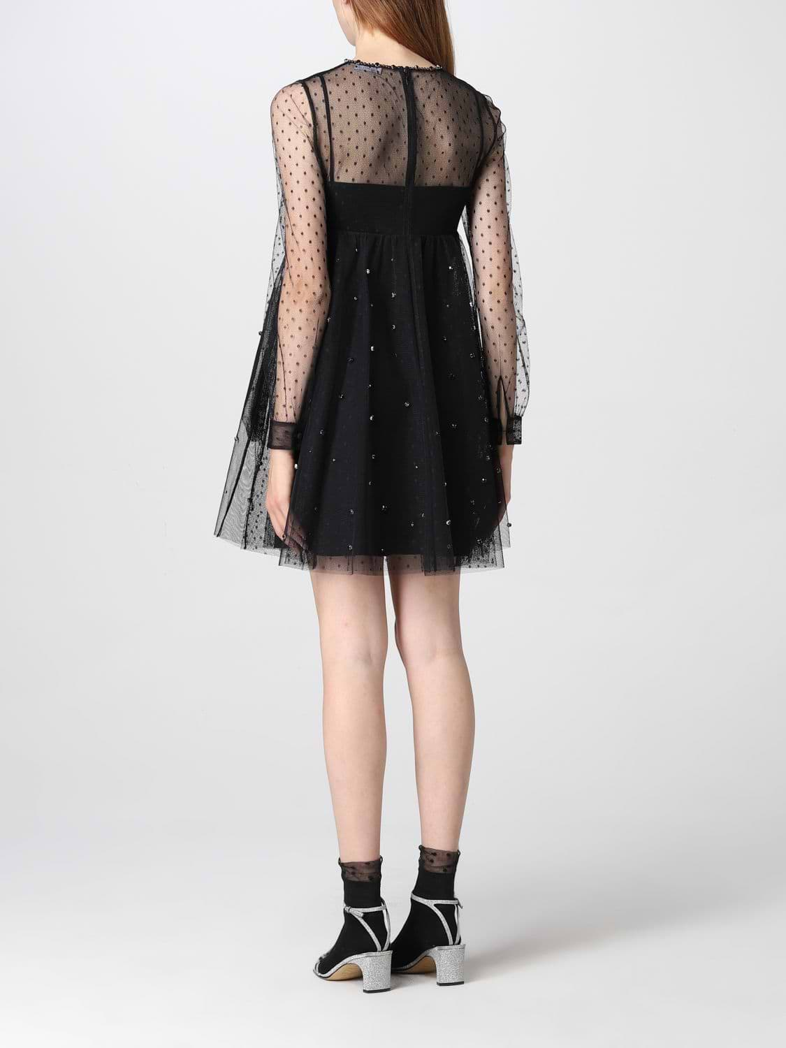 Red valentino store black tulle dress