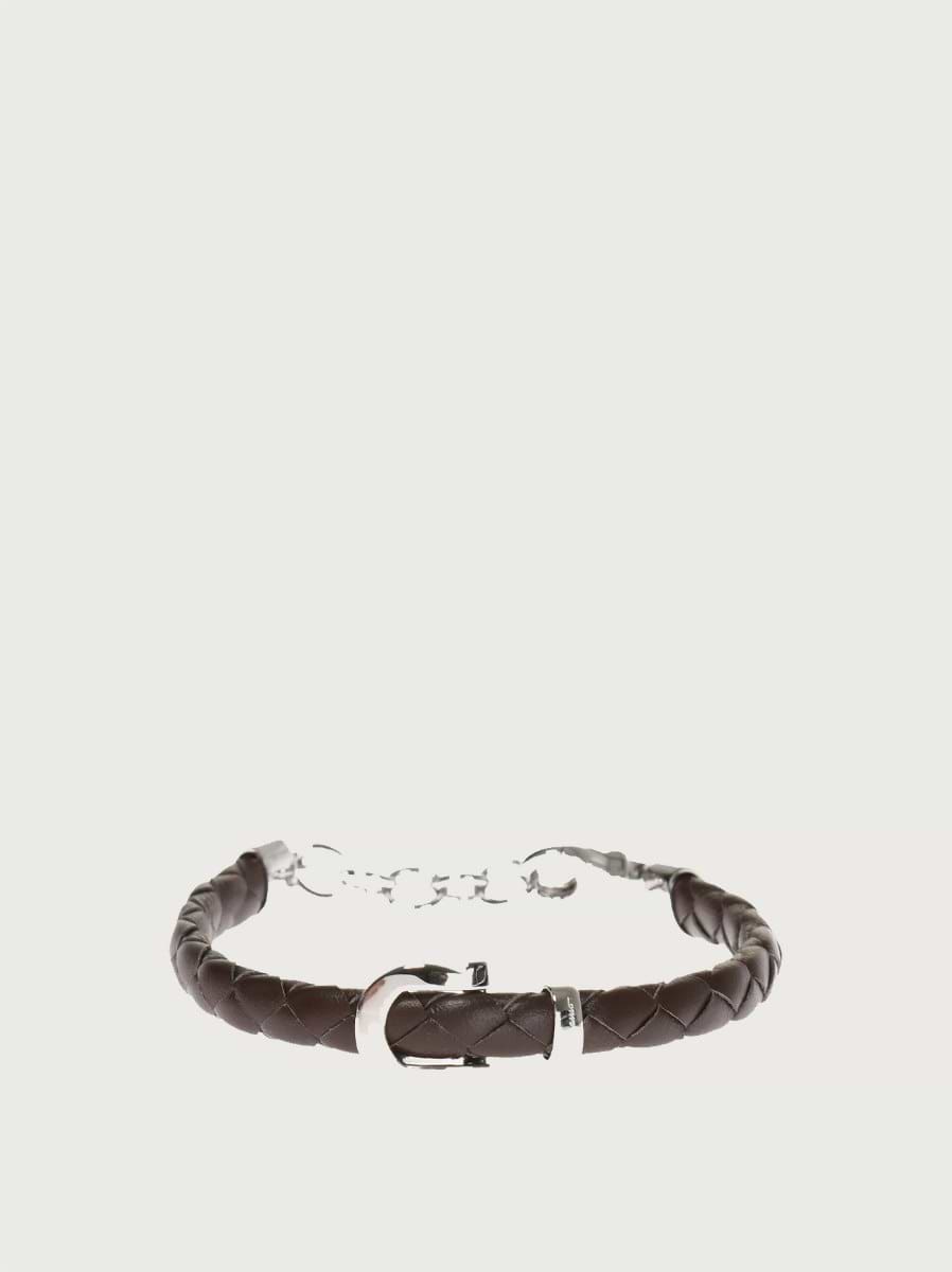 Salvatore Ferragamo  925 silver and leather bracelet